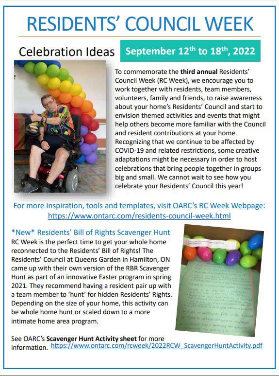 Residents’ Council Week Ideas
