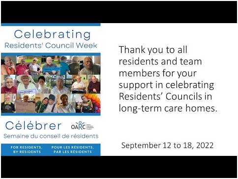 Residents' Council Week - Thank you.